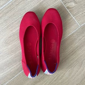 Flamingo red Rothy flats